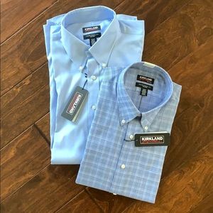 COPY - NWT Men’s Blue Kirkland Dress Shirts 17 36…
